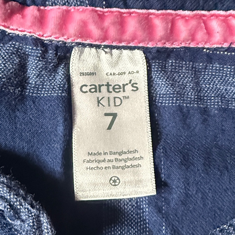 Carter's Dark Blue Checkered Button Down Shirt - Picture 2 of 3